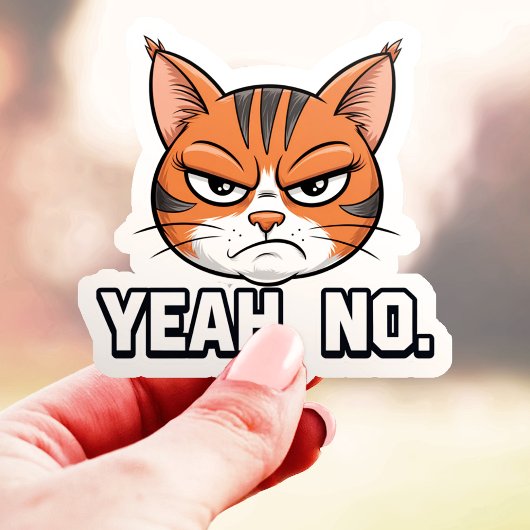 Ja Nee Kat met Attitude Vinyl Sticker