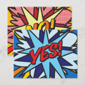 JA NEE Leuk Retro Stripboek Pop Art Briefkaart (Voorkant / Achterkant)