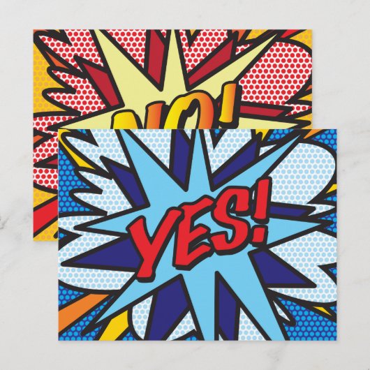 JA NEE Leuk Retro Stripboek Pop Art Briefkaart (Voorkant / Achterkant)