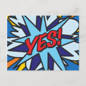 JA NEE Leuk Retro Stripboek Pop Art Briefkaart (Voorkant)