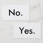 Ja/Nee Visitekaartjes (Voorkant / Achterkant)