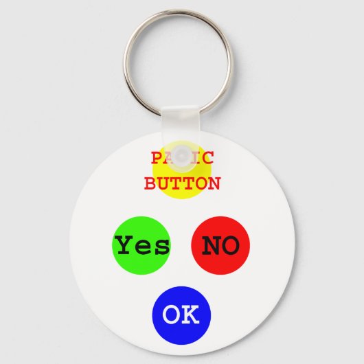 Ja Neen Button De MUSEUM Zazzle Gifts Sleutelhanger (Voorkant)