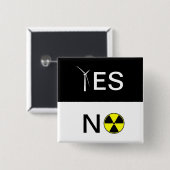 JA NEEN VIERKANTE BUTTON 5,1 CM (Voorkant /achterkant)