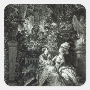 Ja of nee? 1781, gegraveerd door N. Thomas Vierkante Sticker