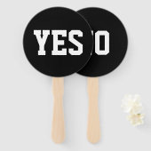 Ja of Nee Game Zwart-wit Typografie Handwaaier (Voorkant en achterkant)