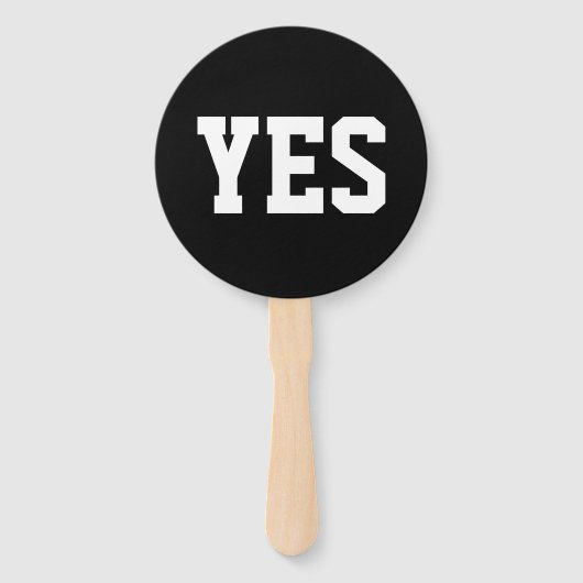 Ja of Nee Game Zwart-wit Typografie Handwaaier (Voorkant)