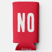 JA of NEE. Grappig citaat. Rood en Groen Seltzer Blikjeskoeler (Achterkant)