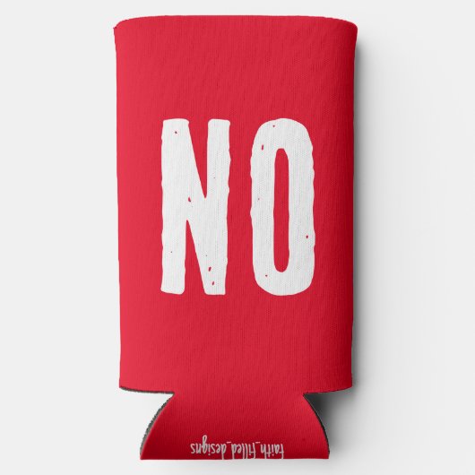 JA of NEE. Grappig citaat. Rood en Groen Seltzer Blikjeskoeler (Achterkant)