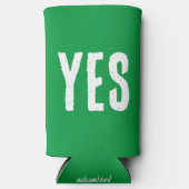 JA of NEE. Grappig citaat. Rood en Groen Seltzer Blikjeskoeler (Voorkant)