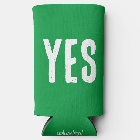 JA of NEE. Grappig citaat. Rood en Groen Seltzer Blikjeskoeler (Voorkant)