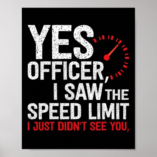 Ja Officer Speeding - Voor autoliefhebbers AMP MEC Poster (Voorkant)
