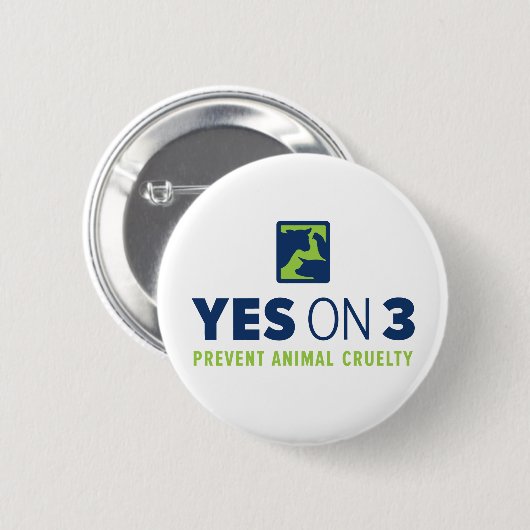 Ja op 3! Knoop Ronde Button 5,7 Cm (Voorkant /achterkant)