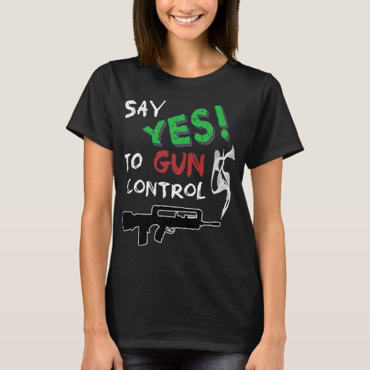 Ja op controle van pistool t-shirt (Voorkant)