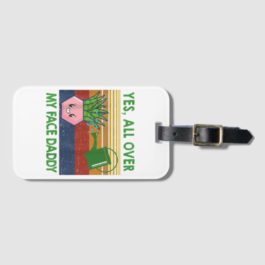 Ja overal op mijn gezicht papa grappig plant papa  bagagelabel (Voorkant (horizontaal))