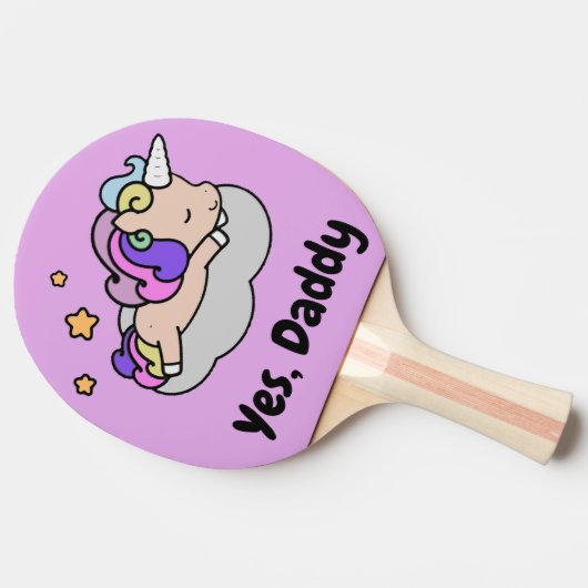 Ja papa Paarse Unicorn Paddle Tafeltennisbatje (Zijkant)