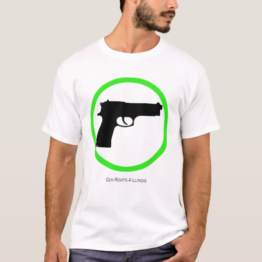 Ja Pistolen! Basic T-Shirt door GunRights4Illinois (Voorkant)
