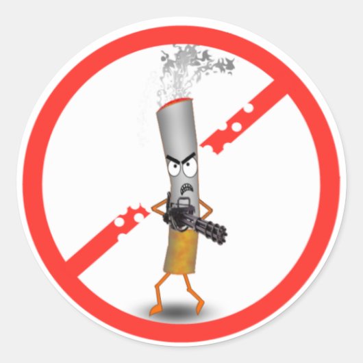 Ja roken ronde sticker (Voorkant)