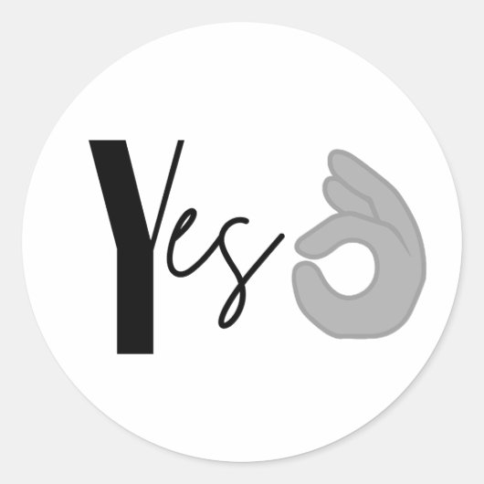 Ja Ronde Sticker (Voorkant)