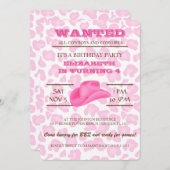 Ja! Roze Cowgirl Uitnodiging (Voorkant / Achterkant)