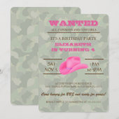 Ja! Roze Cowgirl Uitnodiging (Voorkant / Achterkant)