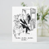 Ja schat, humor, huwelijksadviseur, grappig save the date (Staand voorkant)