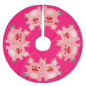 JA! Schattigee Cartoon Pigs Tree Rok Kerstboom Rok (Voorkant)