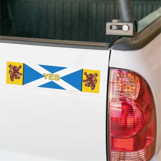 Ja Schotland vlag en Rampant Lion Bumpersticker (Op Truck)