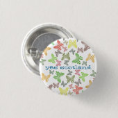 Ja Scotland Retro Butterflies Button Badge (Voorkant /achterkant)