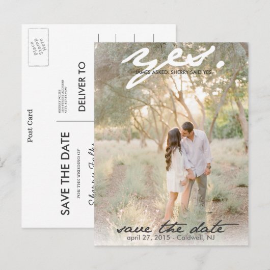 Ja. Sla het Briefkaart Datum op (Voorkant / Achterkant)