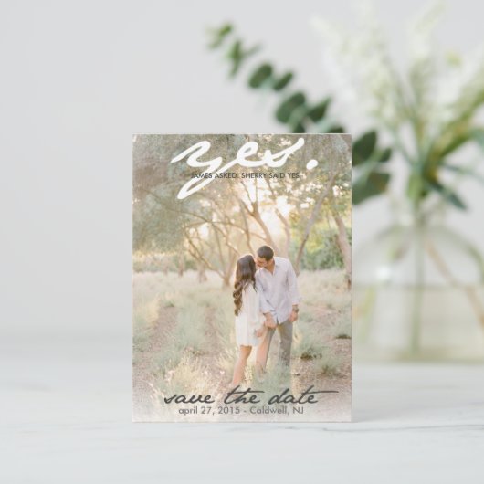 Ja. Sla het Briefkaart Datum op (Staand voorkant)