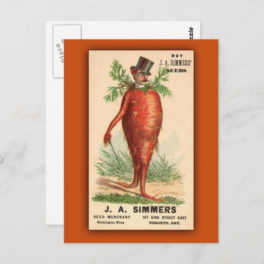 JA Smers Seeds Vintage Ad Briefkaart (Voorkant / Achterkant)