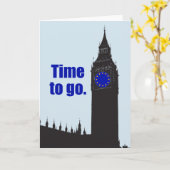 JA TEGEN BREXIT "Time to go" EU-vlag Big Ben klok: Kaart (Gele Bloem)