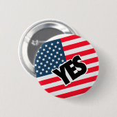 Ja tegen de Amerikanen. Ronde Button 5,7 Cm (Voorkant /achterkant)