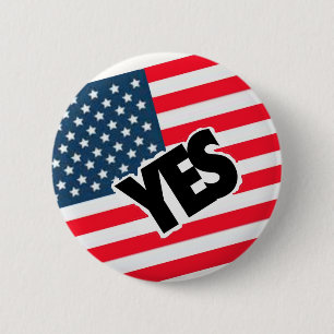 Ja tegen de Amerikanen. Ronde Button 5,7 Cm