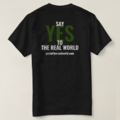 Ja tegen de echte wereld t-shirt (Design achterkant)