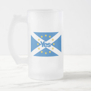 Ja tegen de vlag van Independent European Scotland Matglas Bierpul