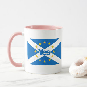 Ja tegen de vlag van Independent European Scotland Mok