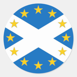 Ja tegen de vlag van Independent European Scotland Ronde Sticker