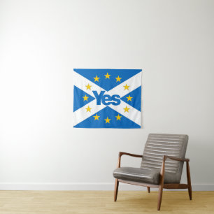 Ja tegen de vlag van Independent European Scotland Wandkleed