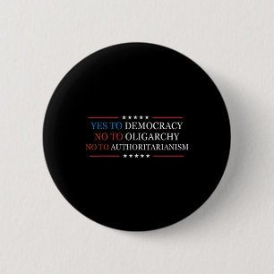 Ja tegen democratie Nee tegen oligarchie Bernie Sa Ronde Button 5,7 Cm