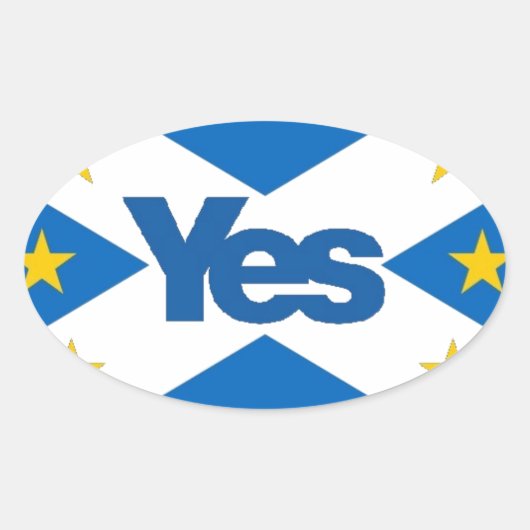 Ja tegen Independent European Scotland Ovale Sticker (Voorkant)