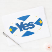 Ja tegen Independent European Scotland Ovale Sticker (Envelop)