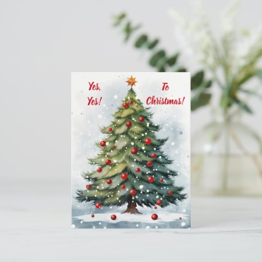 Ja tegen Kerstmis! Briefkaart (Staand voorkant)