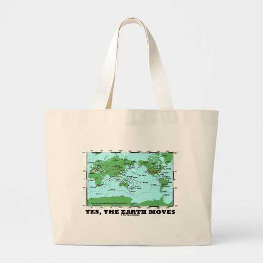 Ja The Earth Moves (Bord Tectonics Earthquakes) Grote Tote Bag (Voorkant)