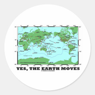 Ja The Earth Moves (Bord Tectonics Earthquakes) Ronde Sticker