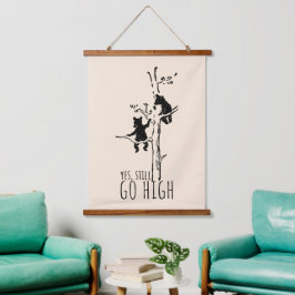 Ja, toch hoog klimmen beren Inspirerend Hangend Wandkleed