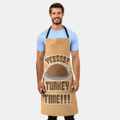 Ja Turkije Tijd Leuk Thanksgiving Yum Motto Schort (Gedragen)