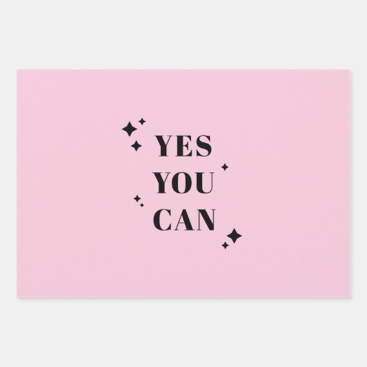 Ja u kunt Inspirerend citaat Inpakpapier Vel (Voorkant)