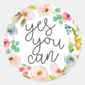 Ja U kunt, Inspirerend prijsopgave Ronde Sticker (Voorkant)