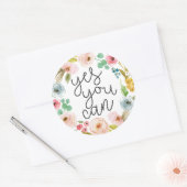 Ja U kunt, Inspirerend prijsopgave Ronde Sticker (Envelop)